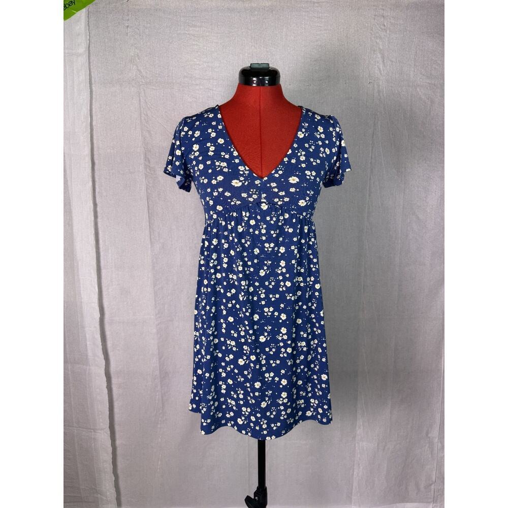Aeropostale Dress Size XS Blue & White Floral Midi Summer Party C716